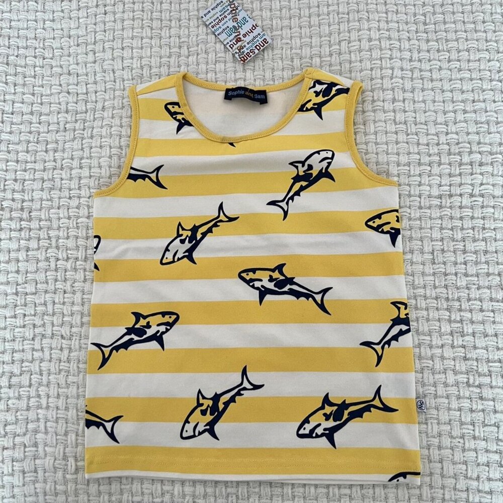 NWT Sophie And Sam Yellow Shark Striped Tank